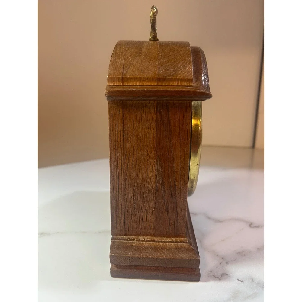 Daniel Dakota Westminster Chime Quartz Mantel Clock Wood Roman Numeral Brown
